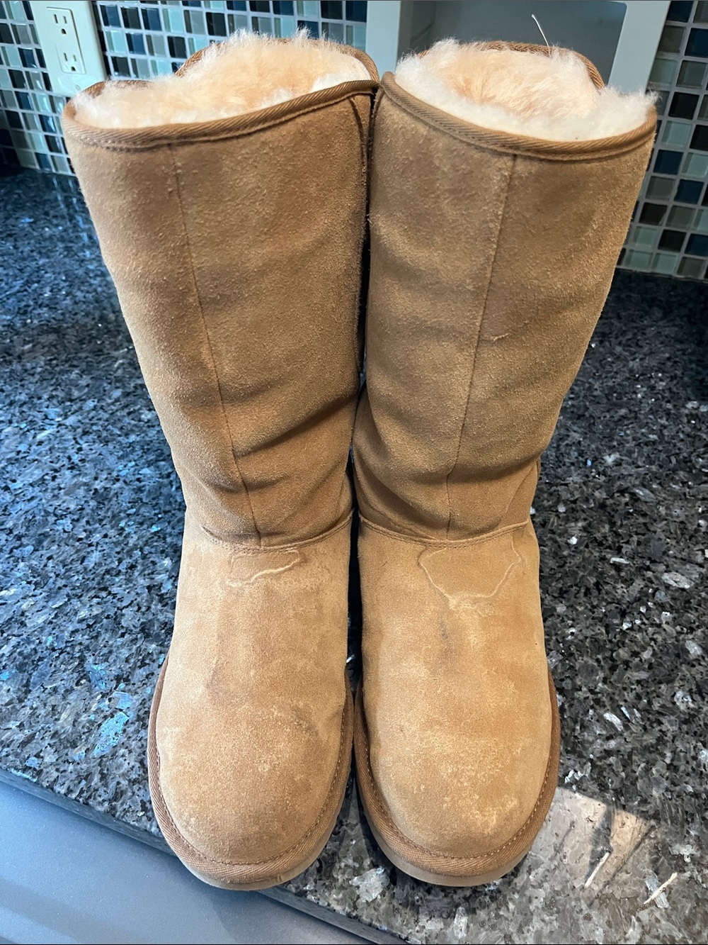 UGG Classic Tall Chestnut Suede Shearling Boots